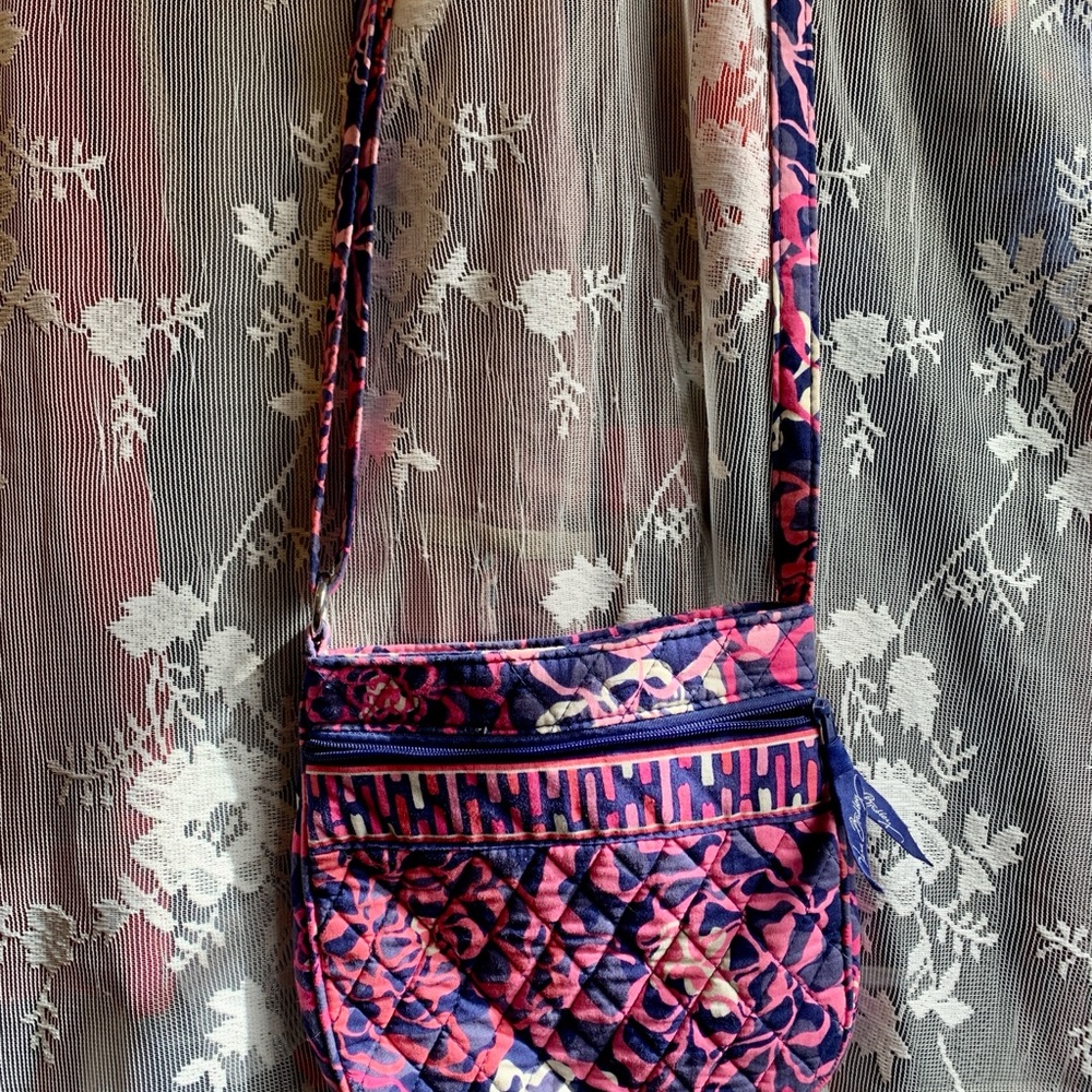 Vera Bradley Pink and Blue Geometric Crossbody Bag